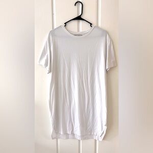 Alphalete White T-Shirt Dress, Sz L (P2P 21.5”)